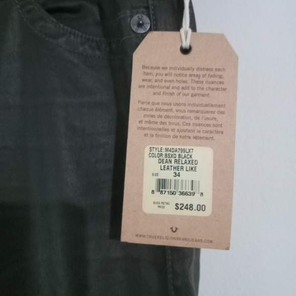 Bnwt..Brown True Religion Jeans size 34 by 32 - Picture 3 of 3